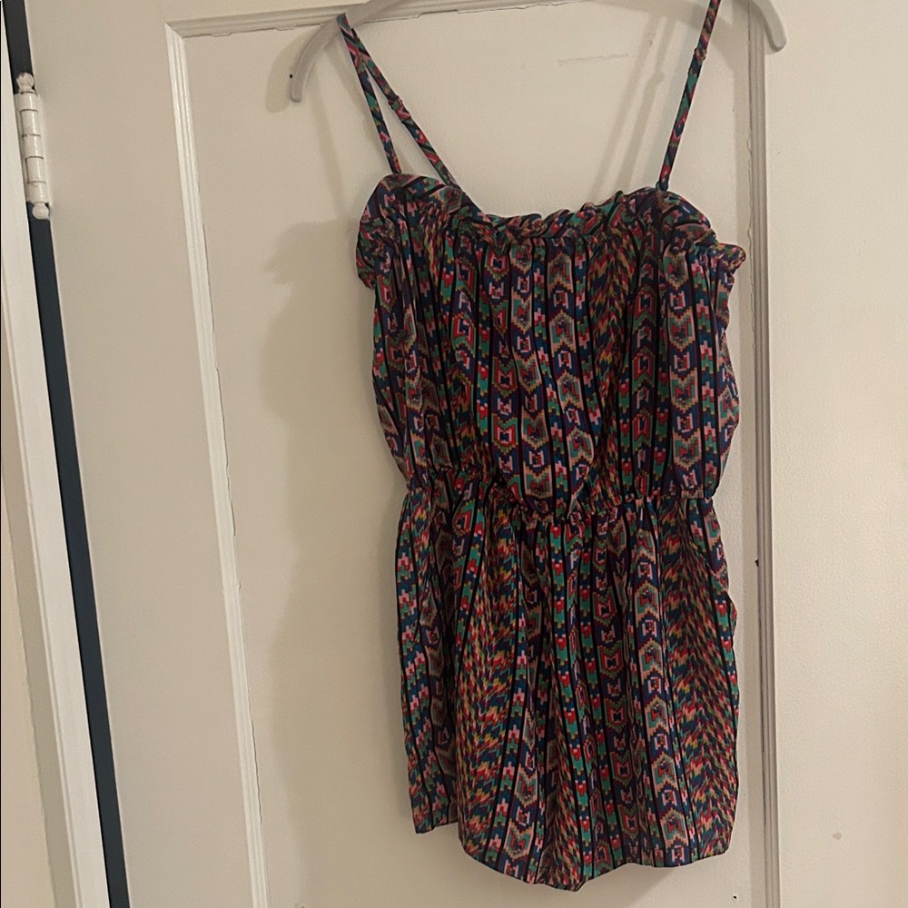 Multi-Color Printed Spaghetti Strap Romper